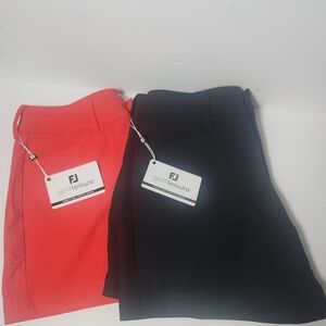 FootJoy Womens NWT Golf Shorts Lot of 2 Red Black Medium